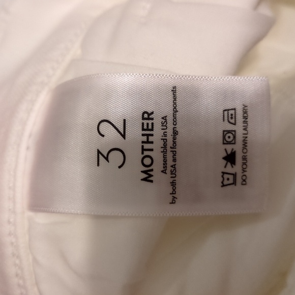 Mother white the hustler roller ankle fray high rise wide leg cropped jeans - Picture 11 of 14